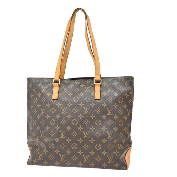 LOUIS VUITTON Cabas Mezzo Shoulder Bag Monogram Leather Brown M51151 82KB425 - Picture 1 of 15